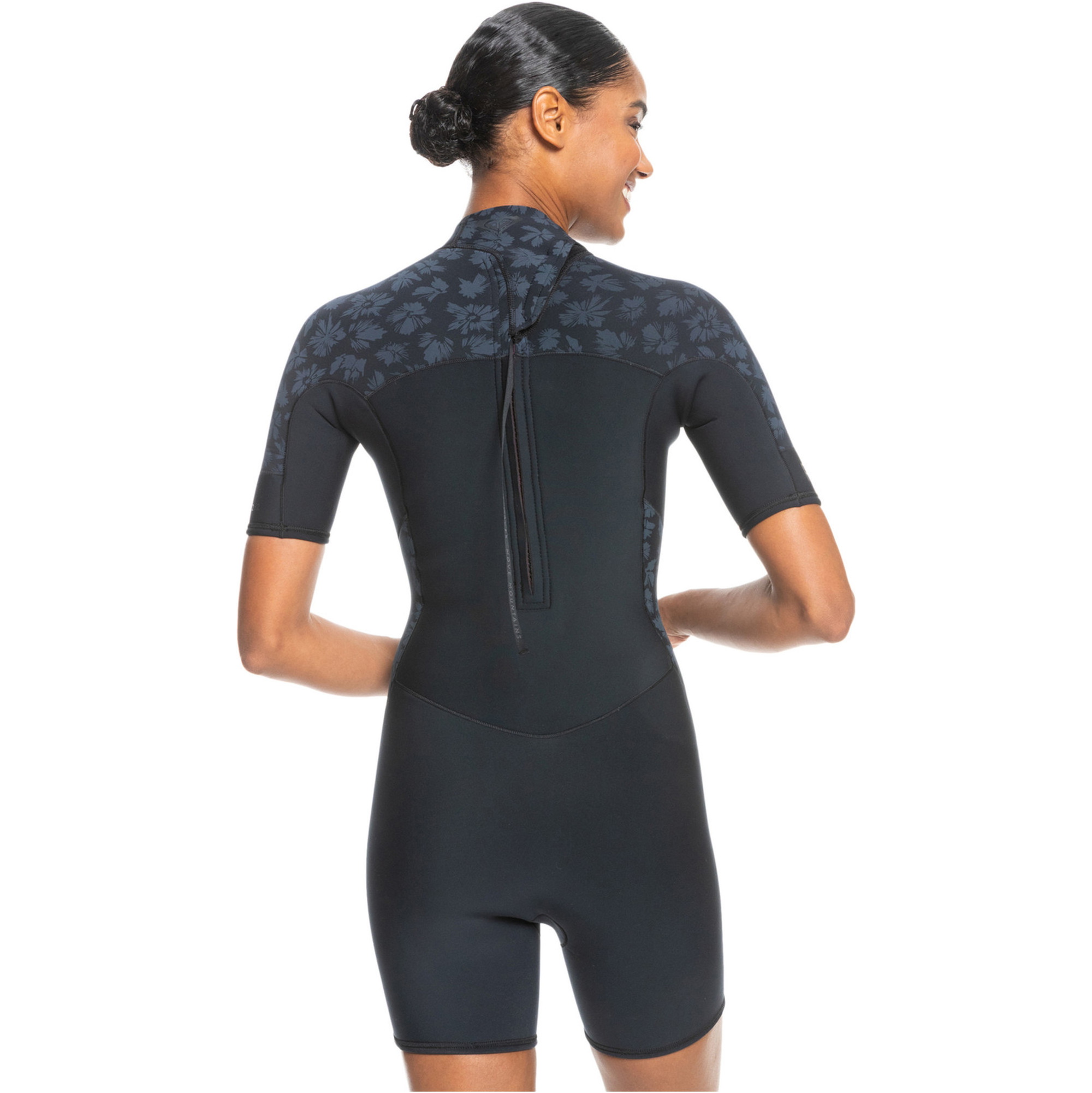 2026 Roxy Da Donna Swell Series 2mm Back Zip Shorty Muta ERJW503027 - Black